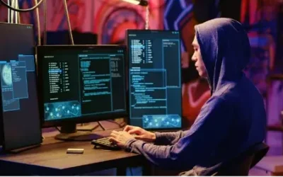 Hacker uploading software crack on SSD